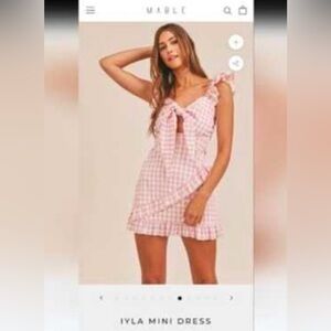 MABLE Pink Gingham Mini Dress